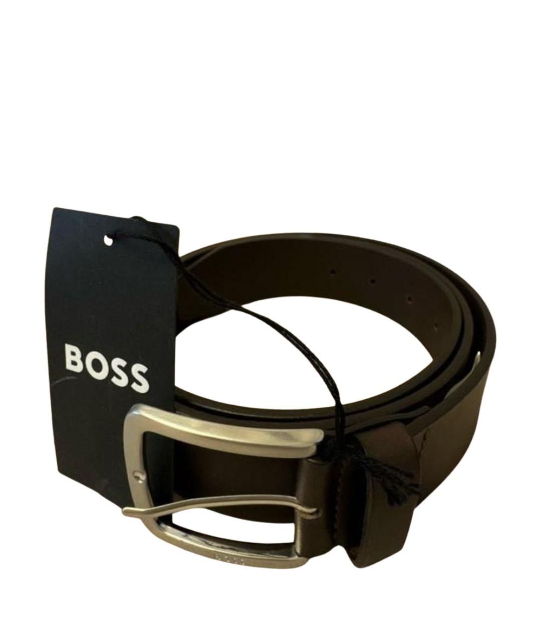 HUGO BOSS Коричневый кожаный ремень, фото 1