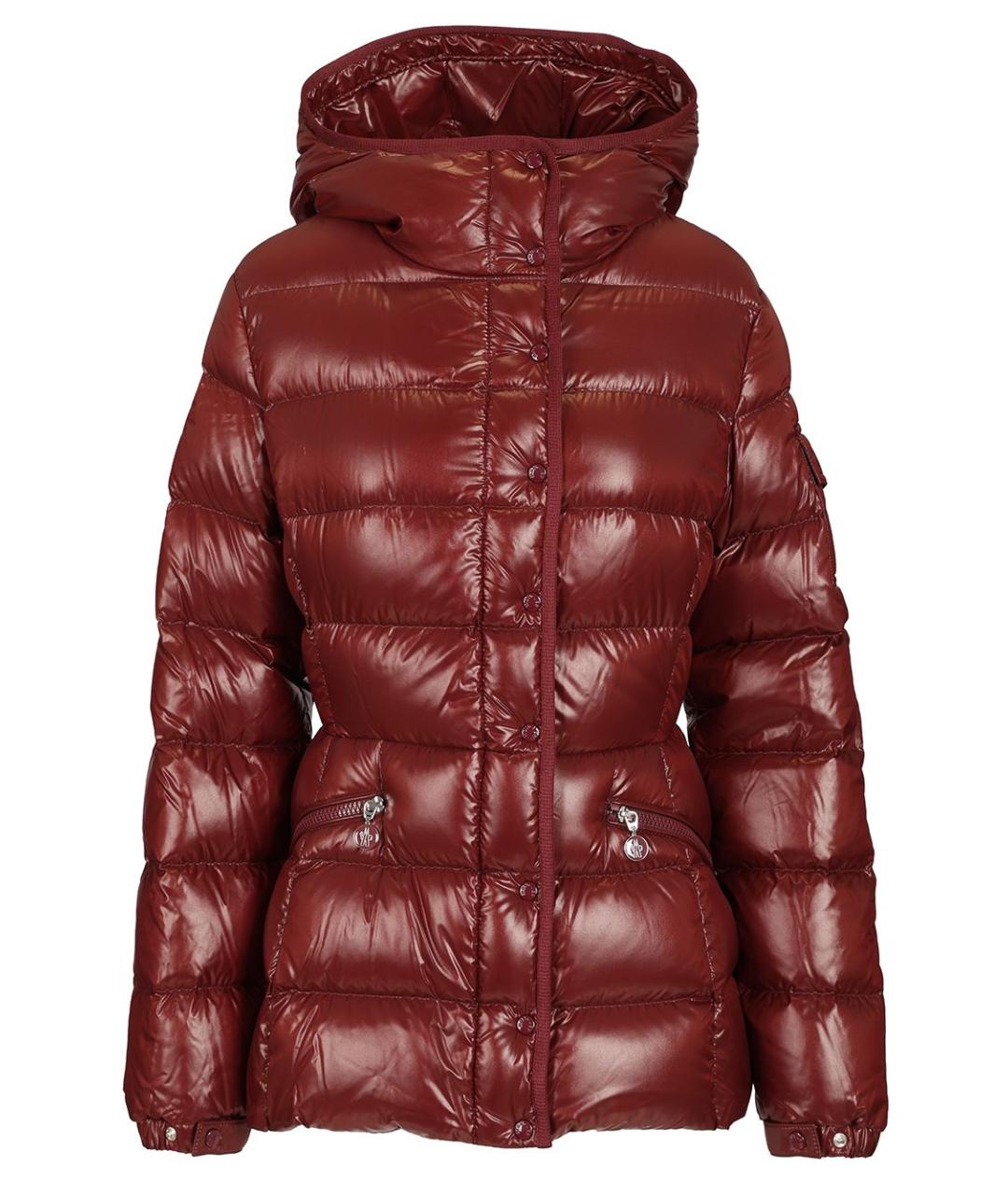MONCLER Бордовый полиамидовый пуховик, фото 1