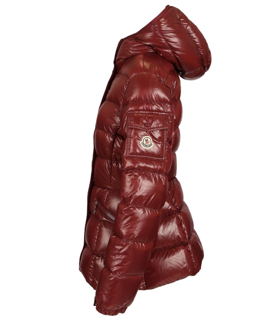 MONCLER Бордовый полиамидовый пуховик, фото 3