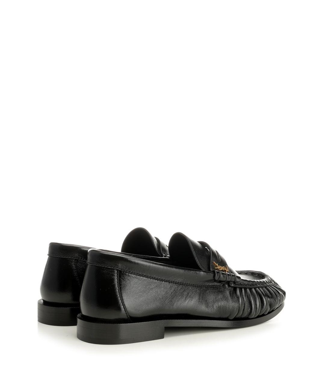 SAINT LAURENT Черные кожаные лоферы, фото 3