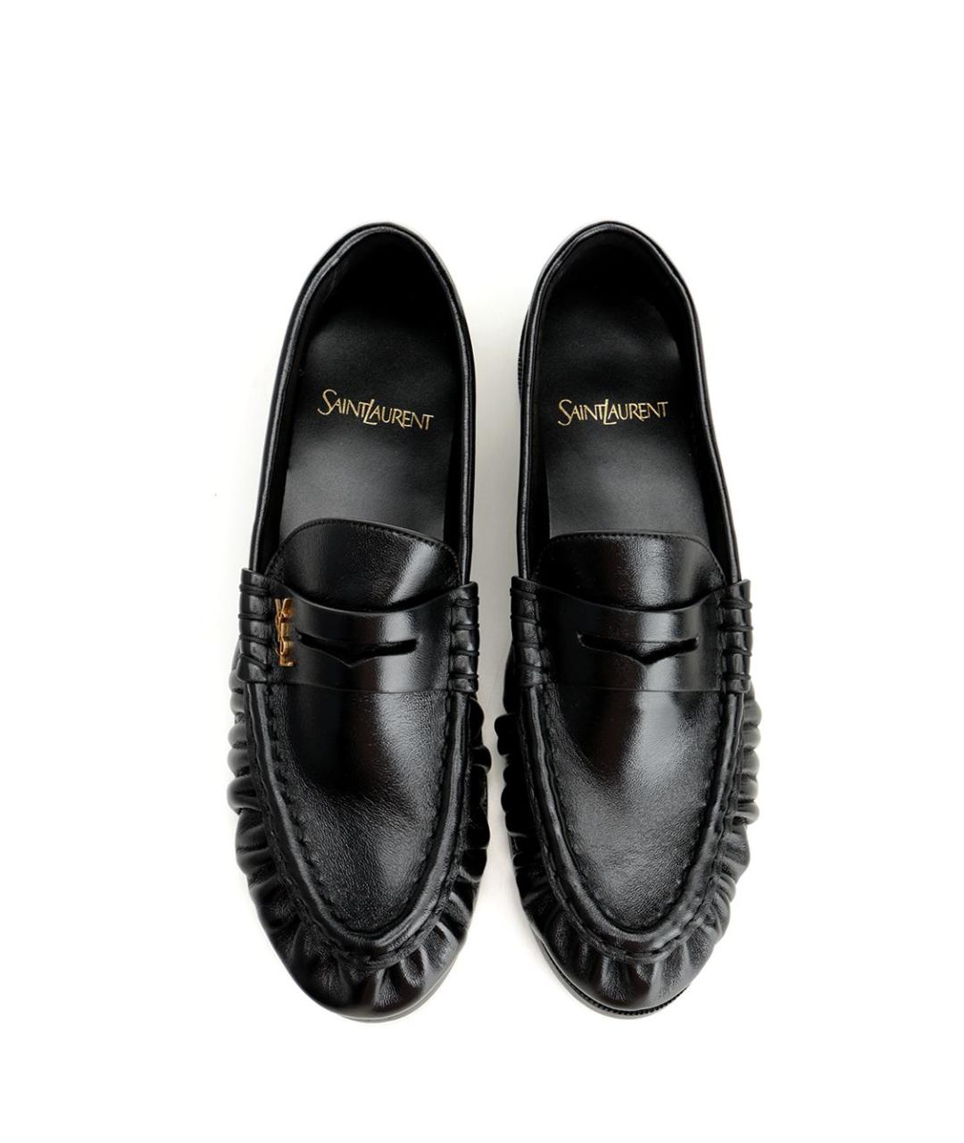 SAINT LAURENT Черные кожаные лоферы, фото 5
