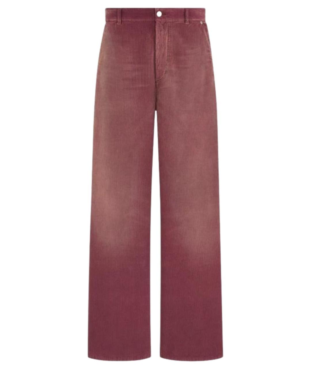 CHRISTIAN DIOR Бордовые хлопковые прямые джинсы, фото 1