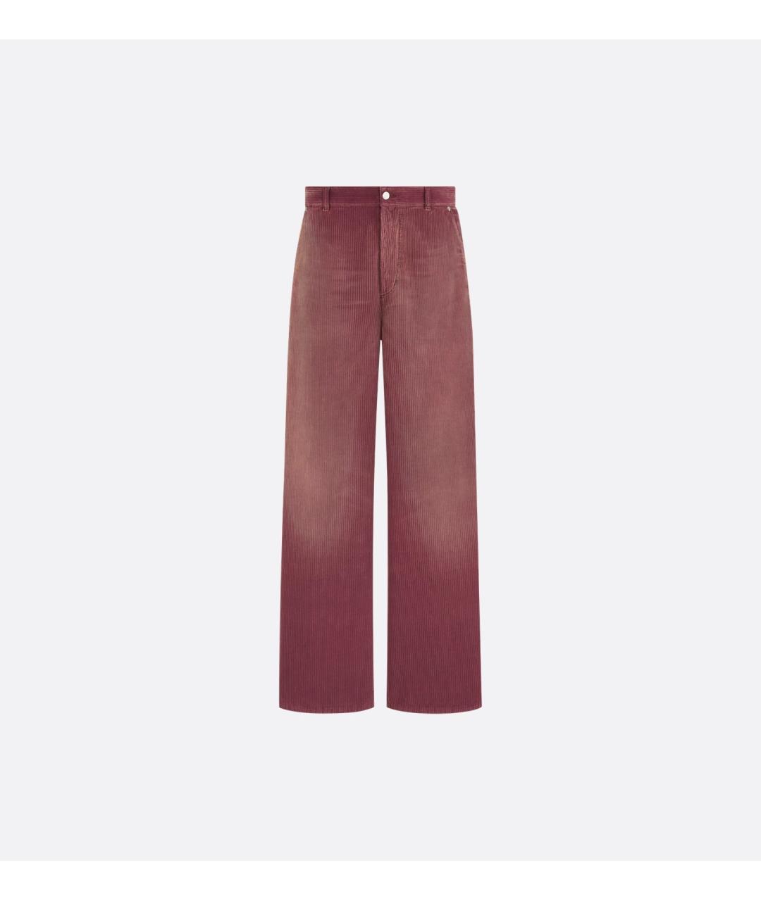 CHRISTIAN DIOR Бордовые хлопковые повседневные брюки, фото 1