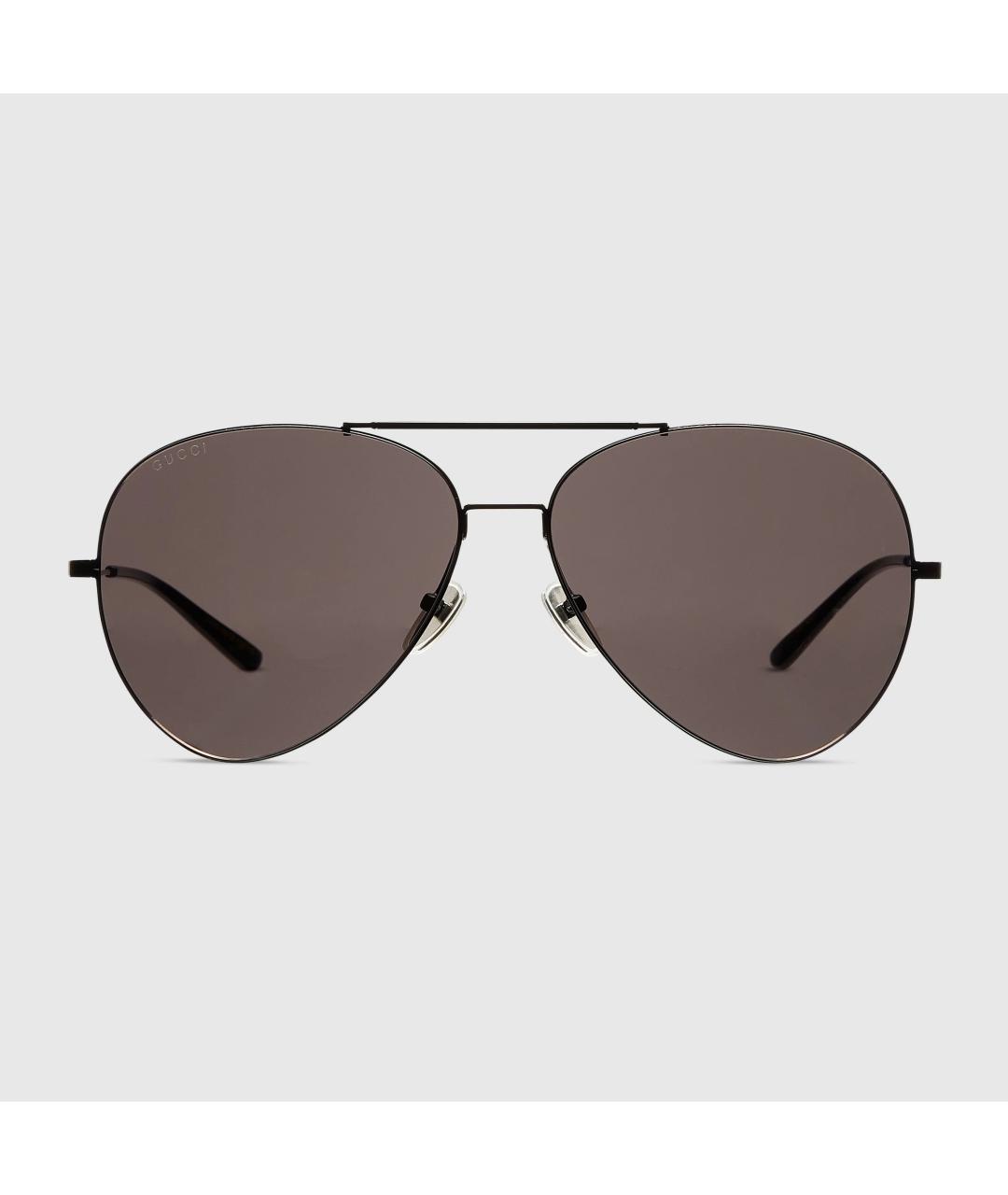 GUCCI Черные металлические солнцезащитные очки, фото 1