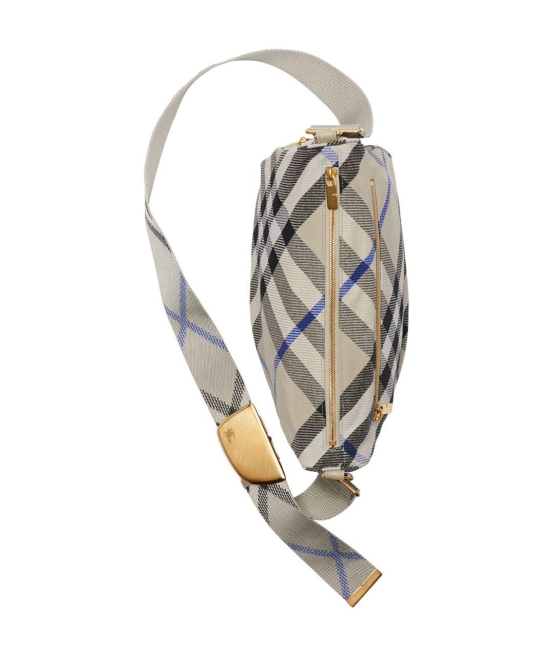 BURBERRY Бежевая синтетическая сумка через плечо, фото 3