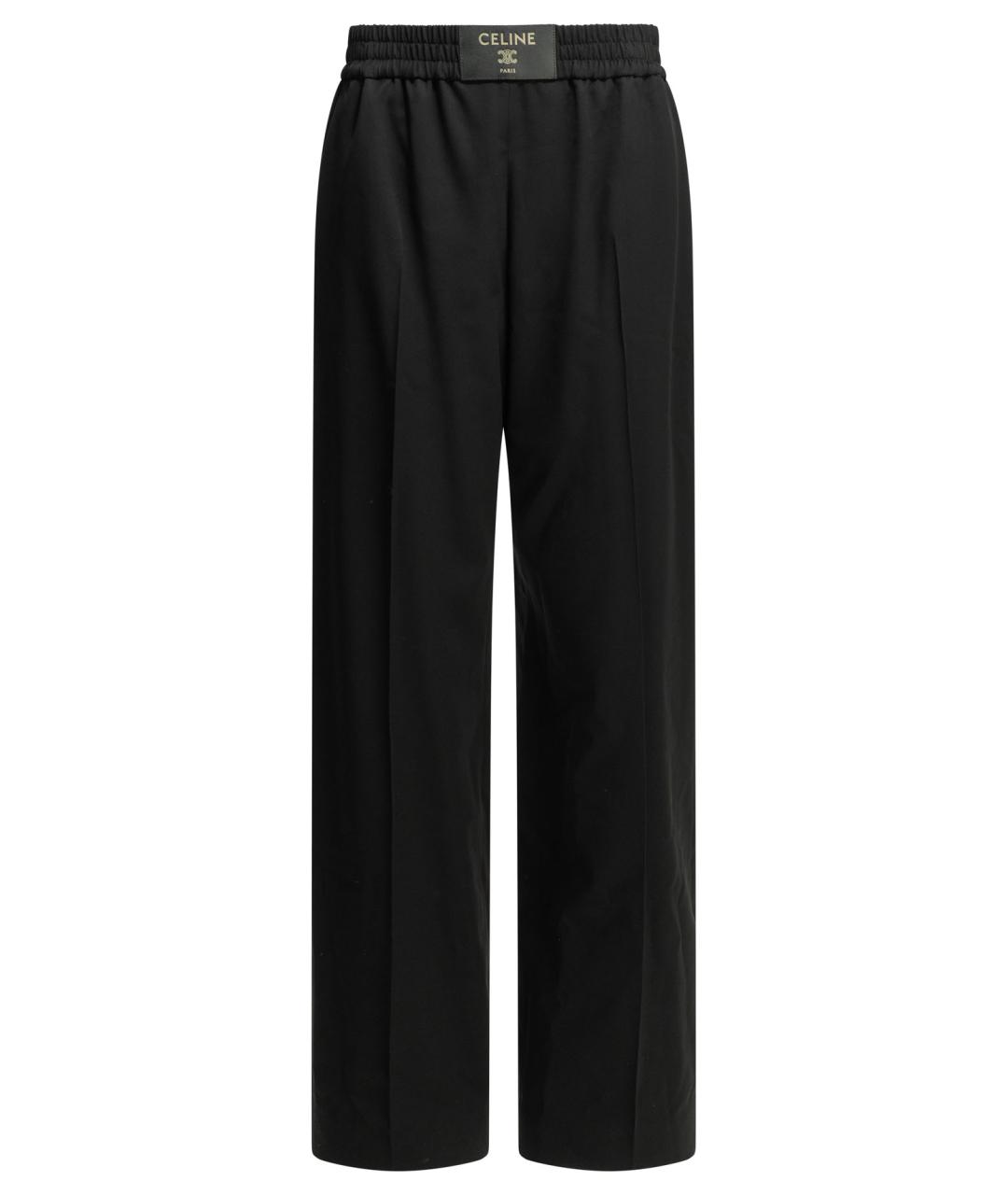 CELINE Черные шерстяные прямые брюки, фото 1