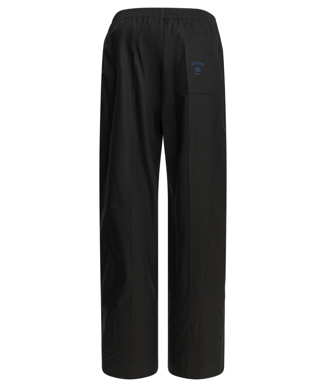 CELINE Черные хлопковые повседневные брюки, фото 2