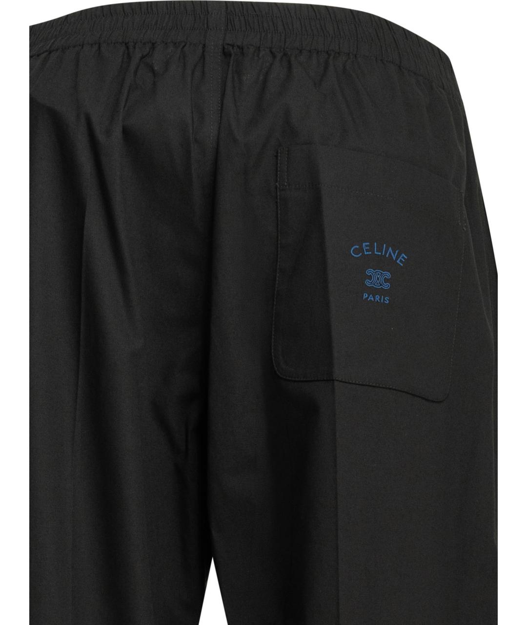 CELINE Черные хлопковые повседневные брюки, фото 4
