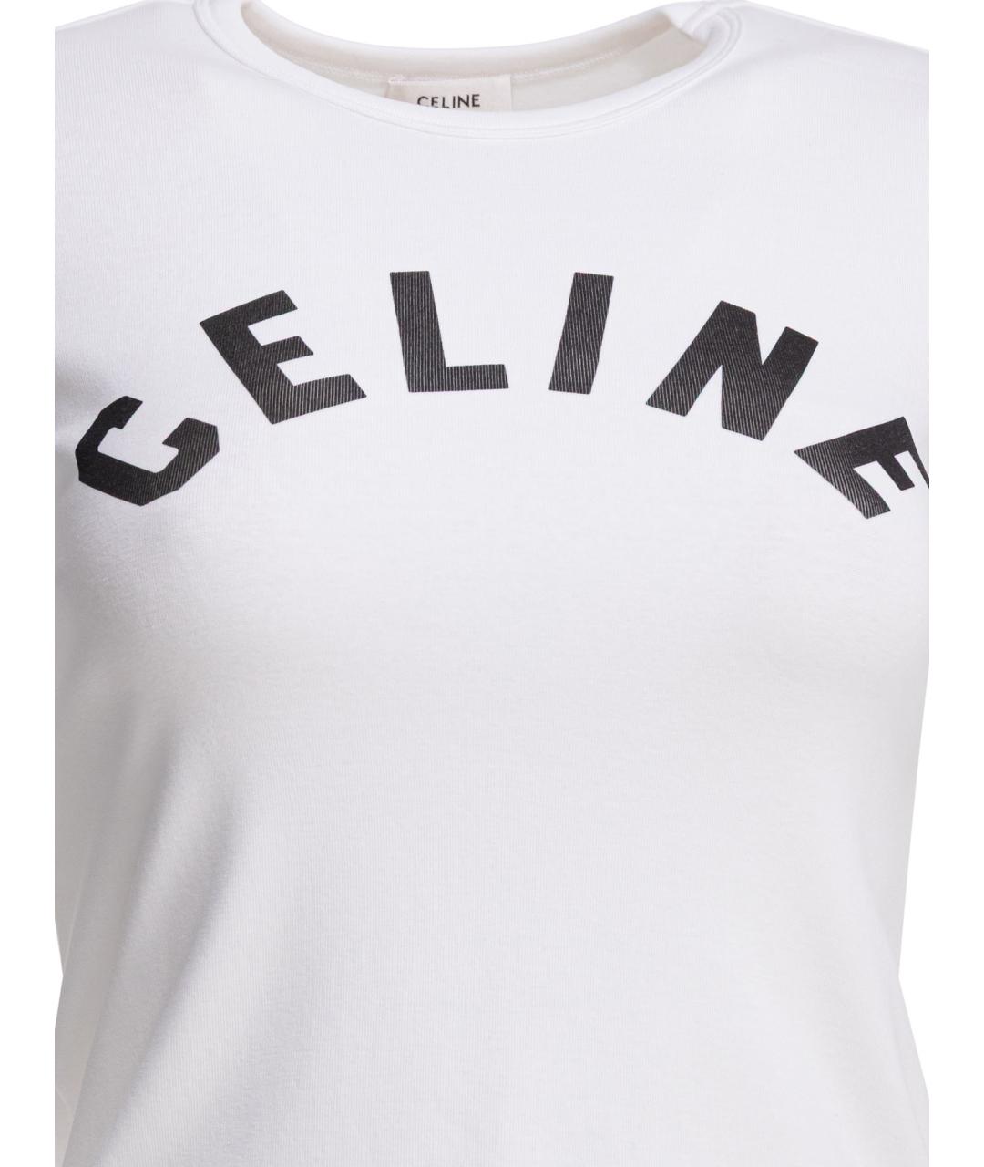 CELINE Белая хлопковая футболка, фото 3