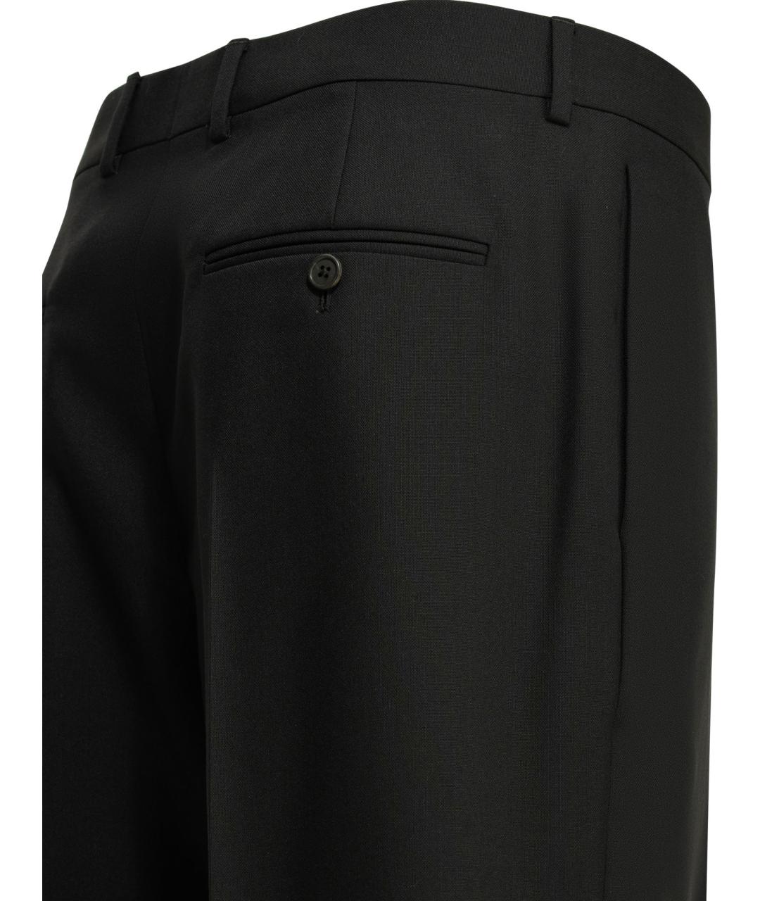 CELINE Черные шерстяные повседневные брюки, фото 4