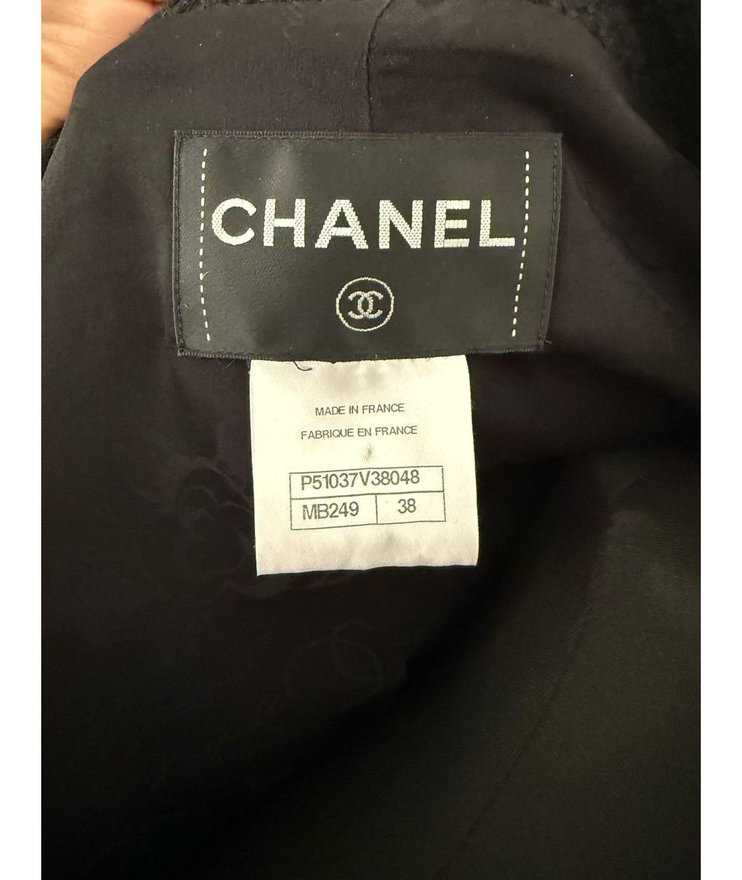 CHANEL Черный твидовый жакет/пиджак, фото 4