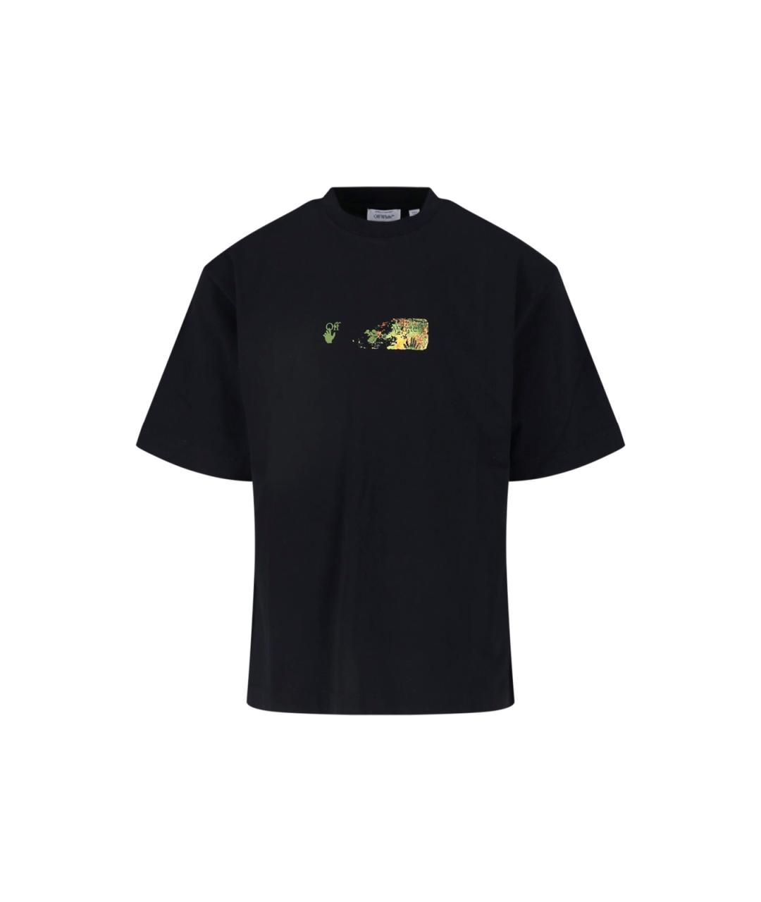 OFF-WHITE Черная хлопковая футболка, фото 1