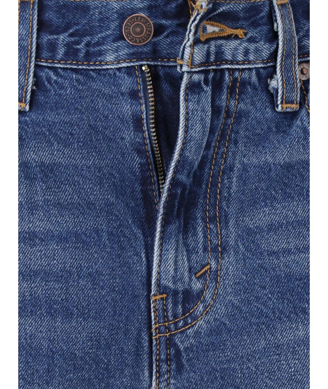 LEVI'S Синие хлопковые прямые джинсы, фото 4