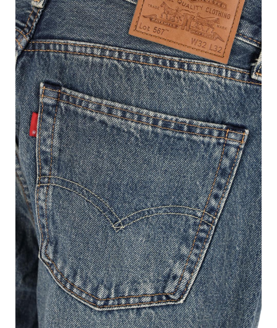 LEVI'S Синие хлопковые прямые джинсы, фото 5