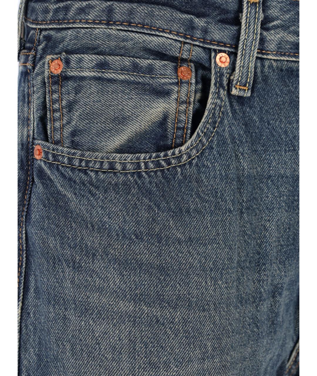 LEVI'S Синие хлопковые прямые джинсы, фото 4