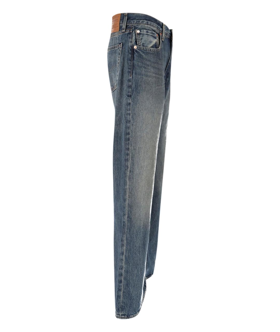 LEVI'S Синие хлопковые прямые джинсы, фото 3