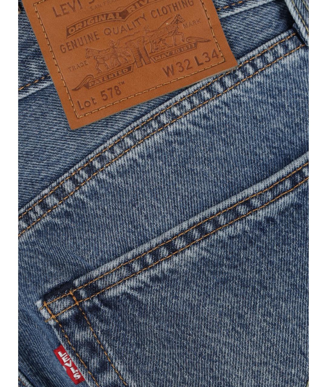 LEVI'S Синие хлопковые прямые джинсы, фото 5