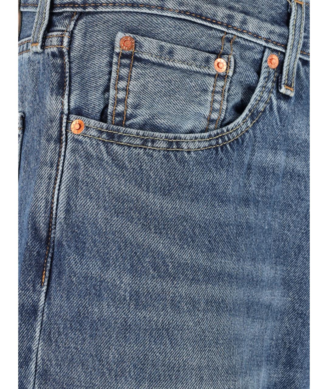 LEVI'S Синие хлопковые прямые джинсы, фото 4