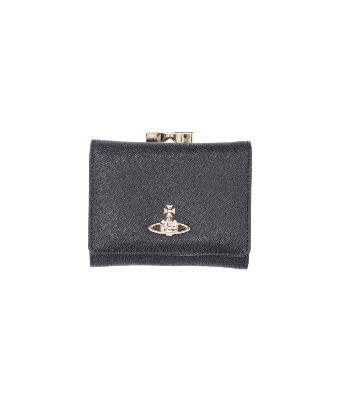 VIVIENNE WESTWOOD Черный кожаный кошелек, фото 1