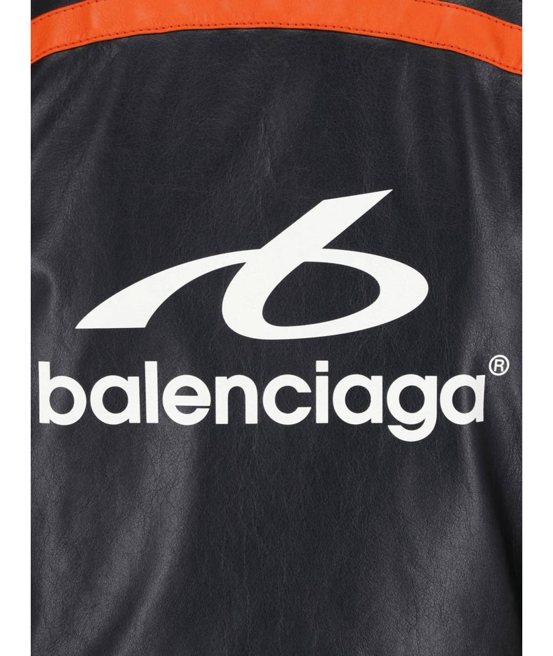 BALENCIAGA Черная кожаная куртка, фото 3