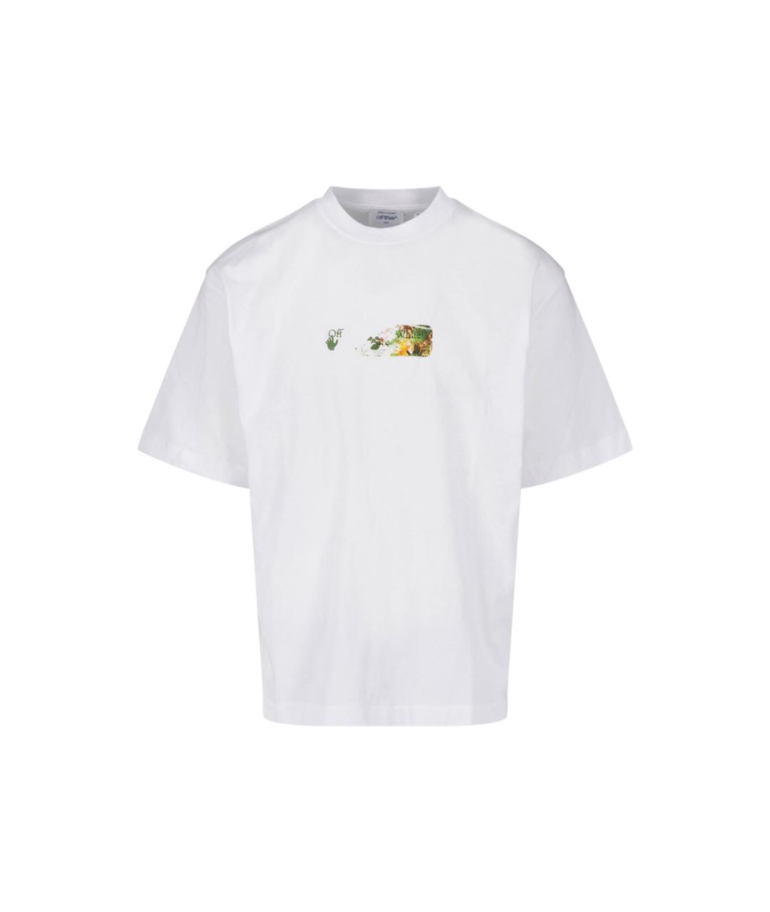 OFF-WHITE Белая хлопковая футболка, фото 1