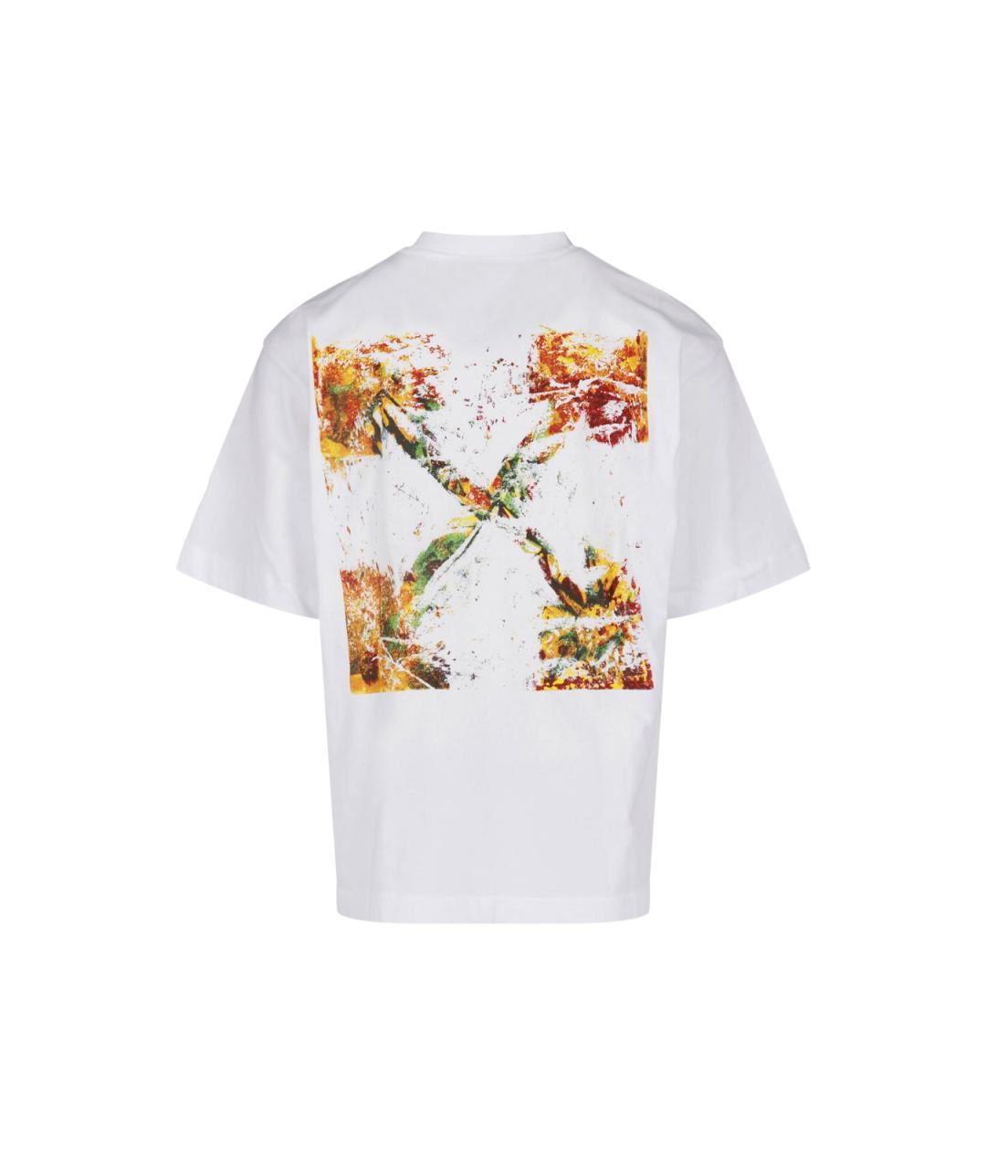 OFF-WHITE Белая хлопковая футболка, фото 2