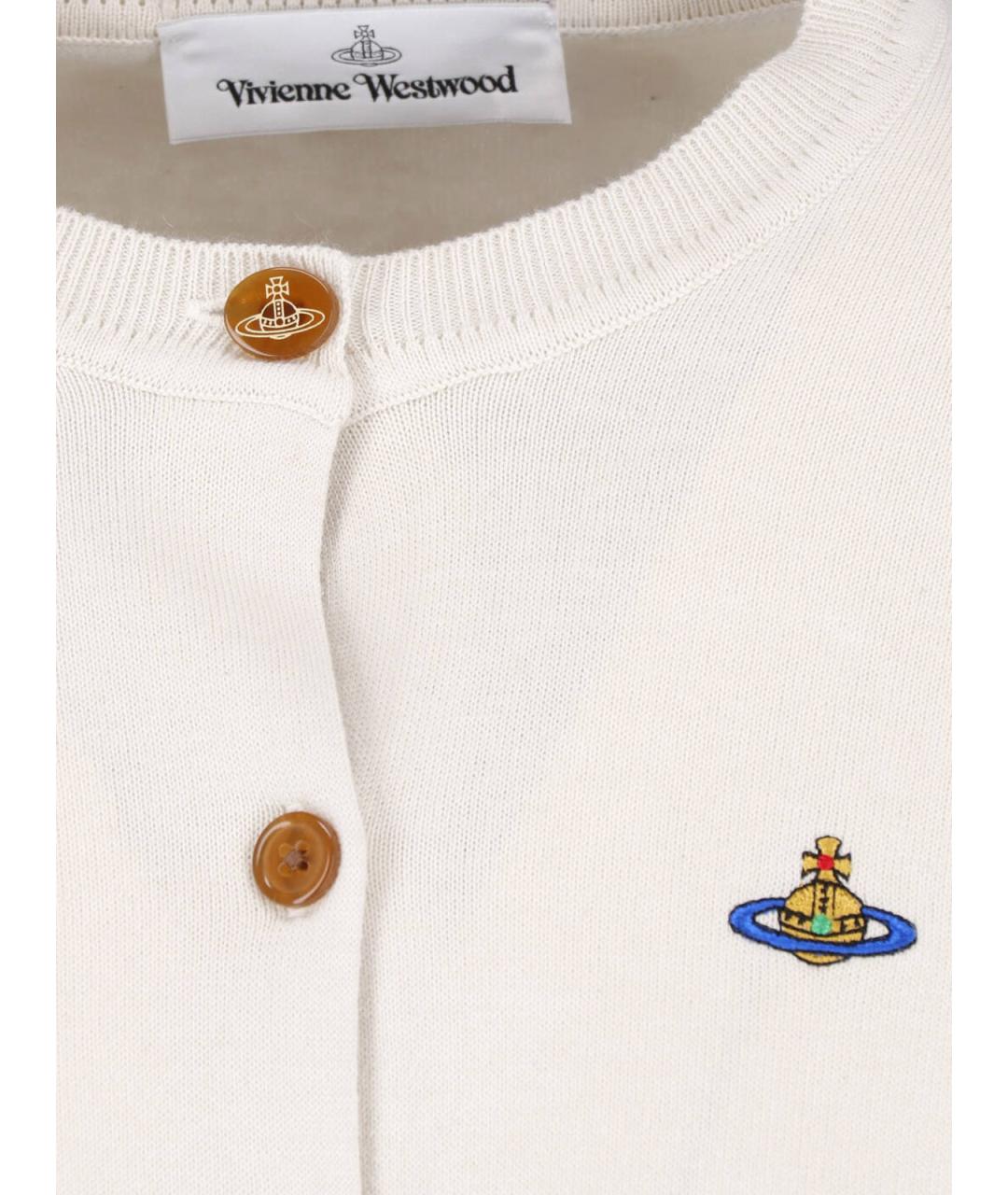 VIVIENNE WESTWOOD Белый хлопковый кардиган, фото 3