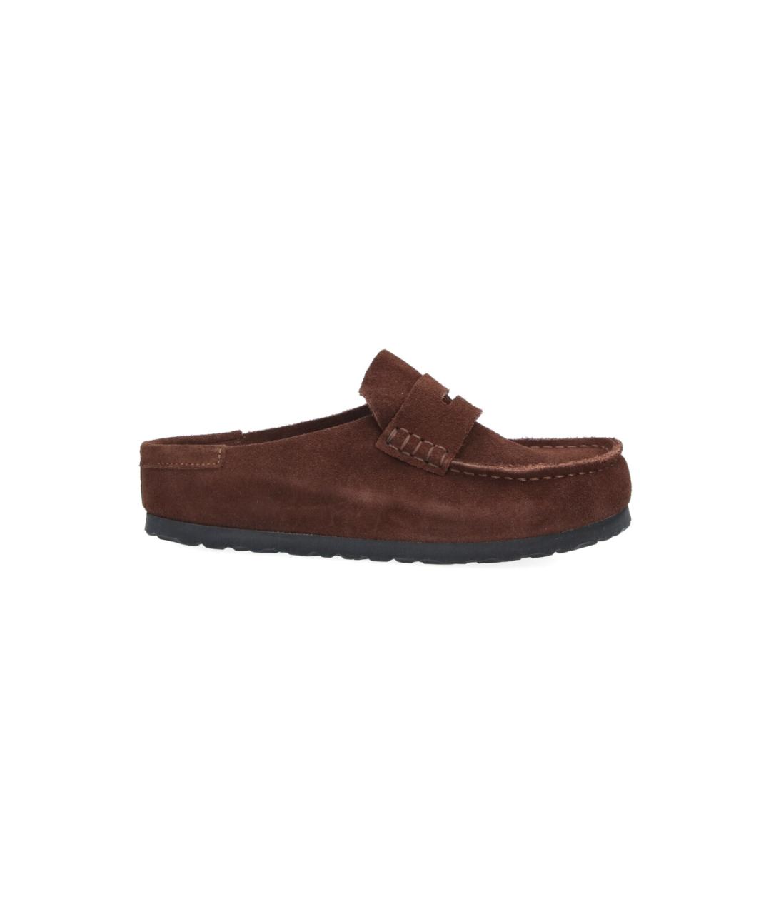 BIRKENSTOCK Коричневые замшевые сабо, фото 1