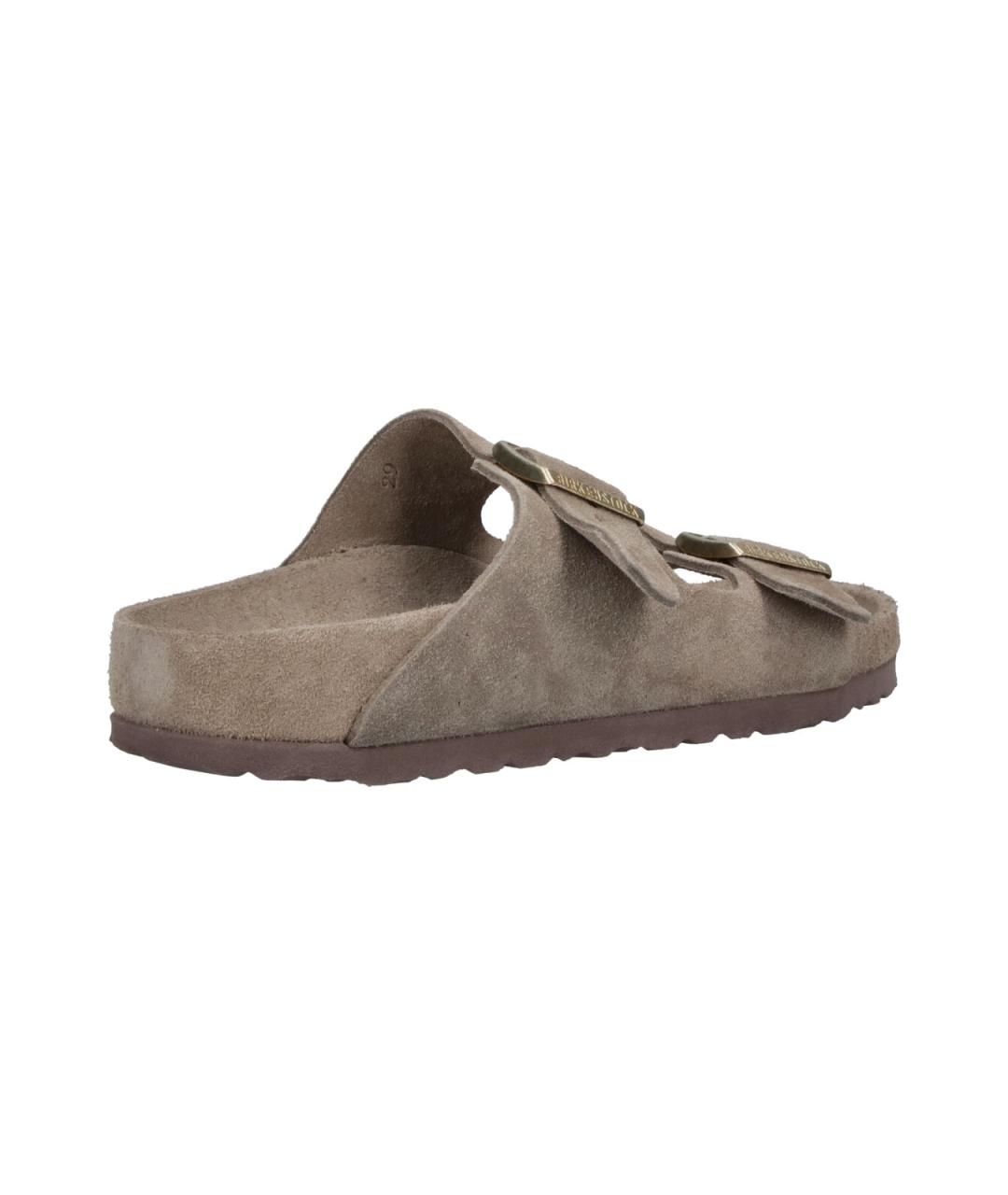 BIRKENSTOCK Коричневые кожаные шлепанцы, фото 4