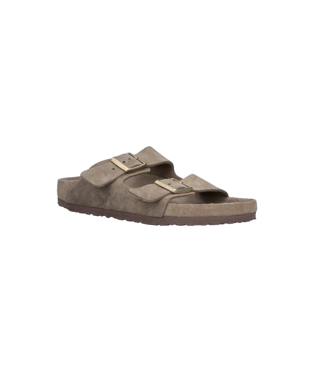 BIRKENSTOCK Коричневые кожаные шлепанцы, фото 2