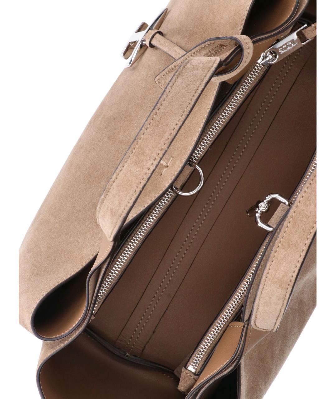 TOD'S Коричневая кожаная сумка тоут, фото 4