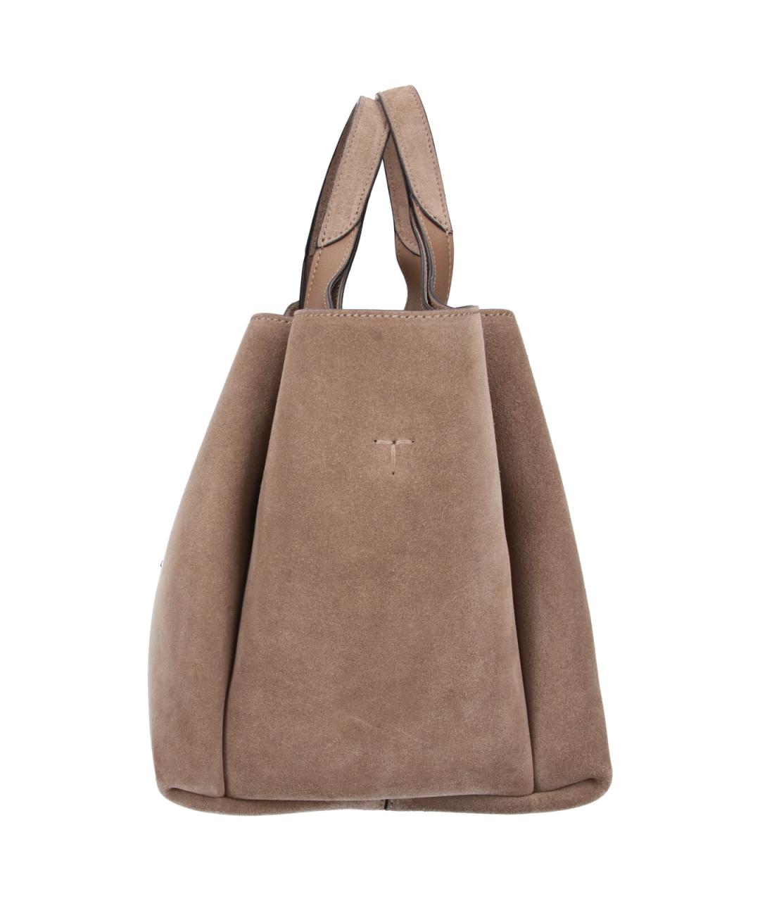 TOD'S Коричневая кожаная сумка тоут, фото 5