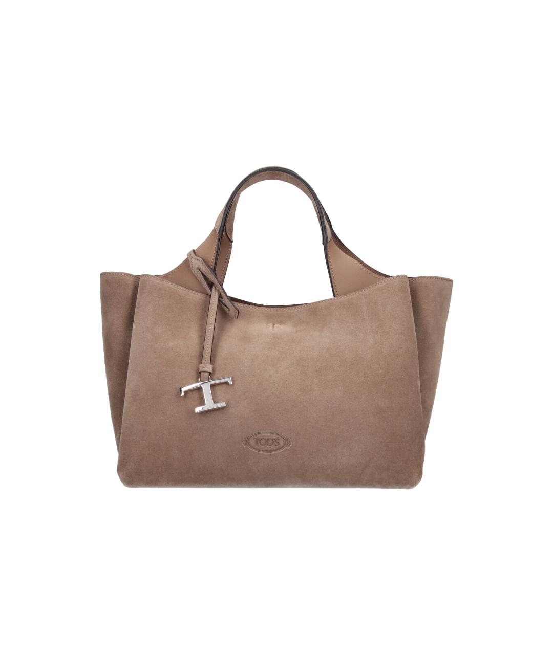 TOD'S Коричневая кожаная сумка тоут, фото 1
