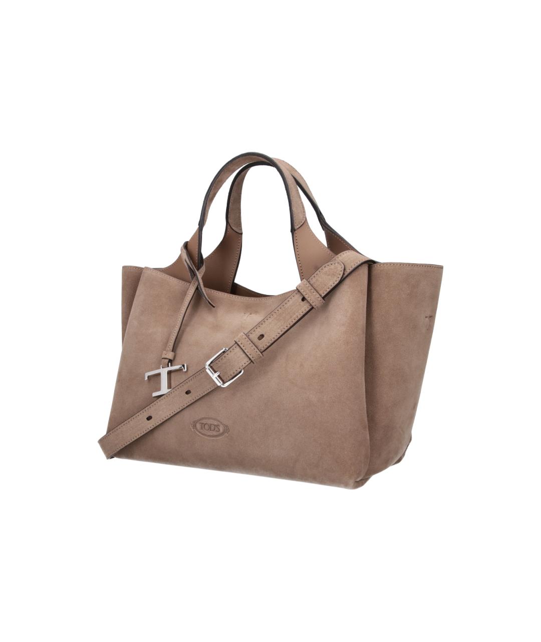 TOD'S Коричневая кожаная сумка тоут, фото 2