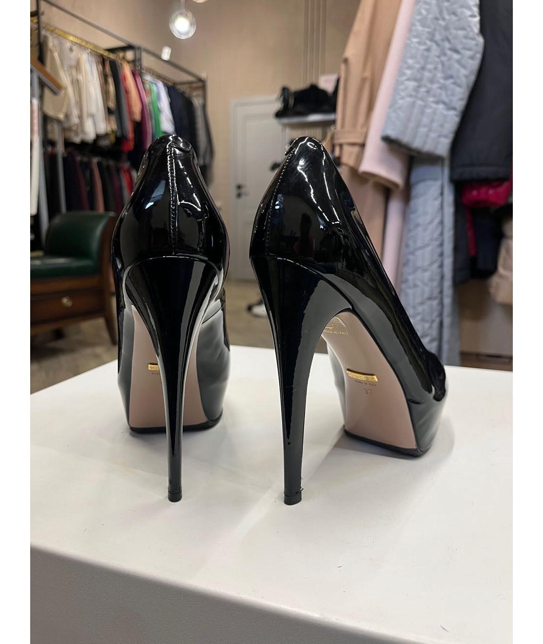 GUCCI Черные туфли из лакированной кожи, фото 5