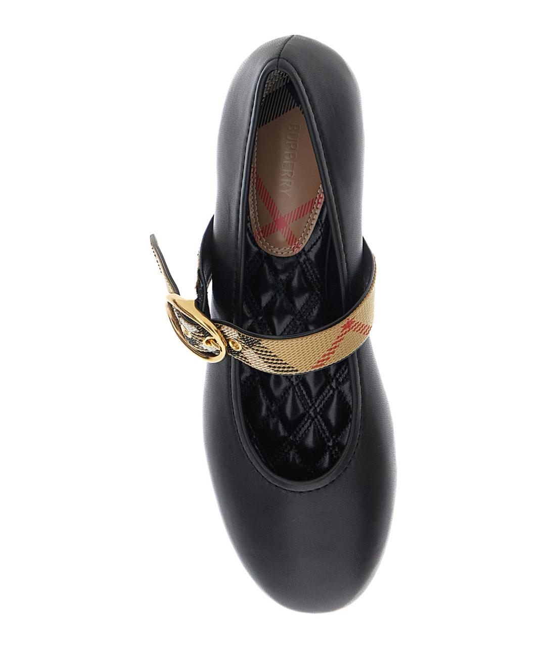 BURBERRY Черные кожаные балетки, фото 4