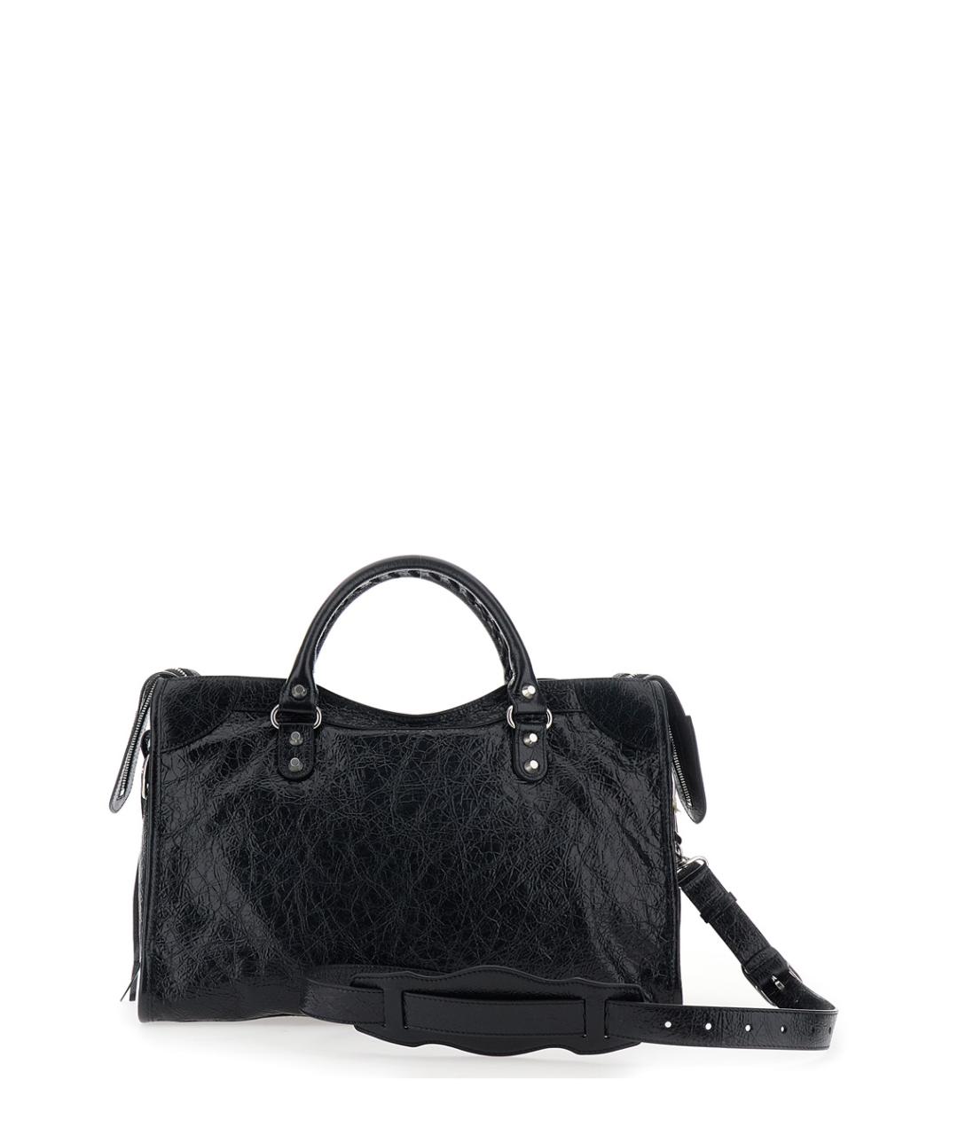 BALENCIAGA Черная кожаная сумка тоут, фото 2