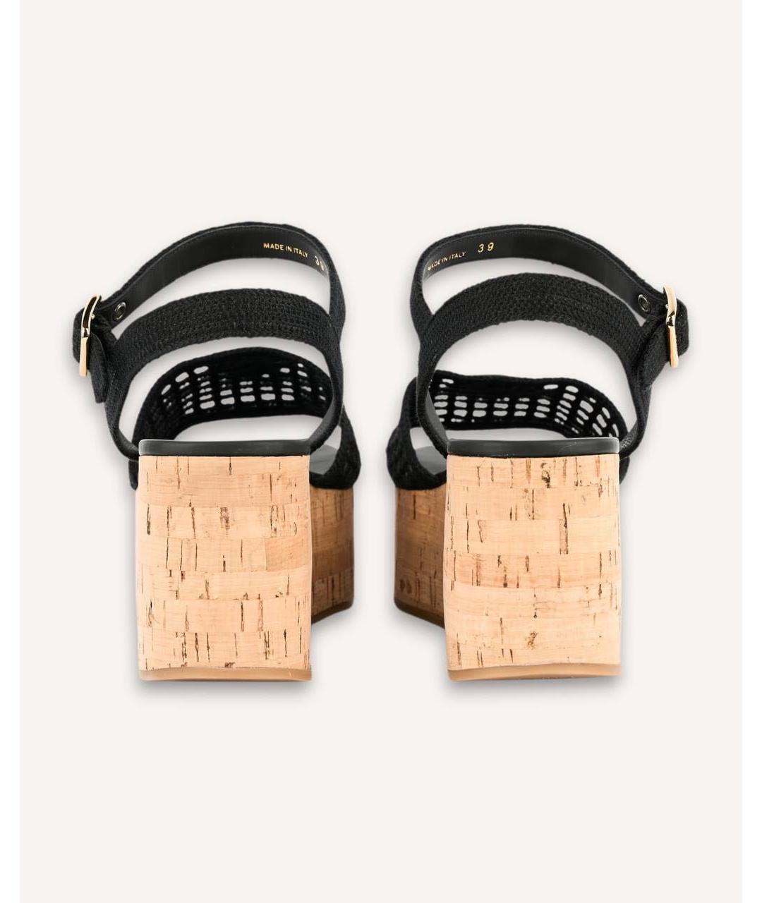 PRADA Черные текстильные босоножки, фото 4