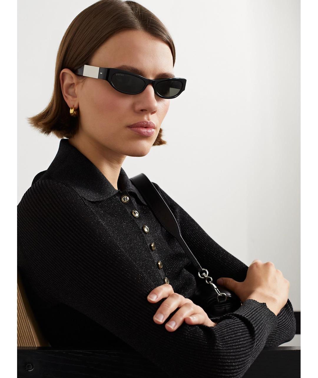 GUCCI Черные пластиковые солнцезащитные очки, фото 2