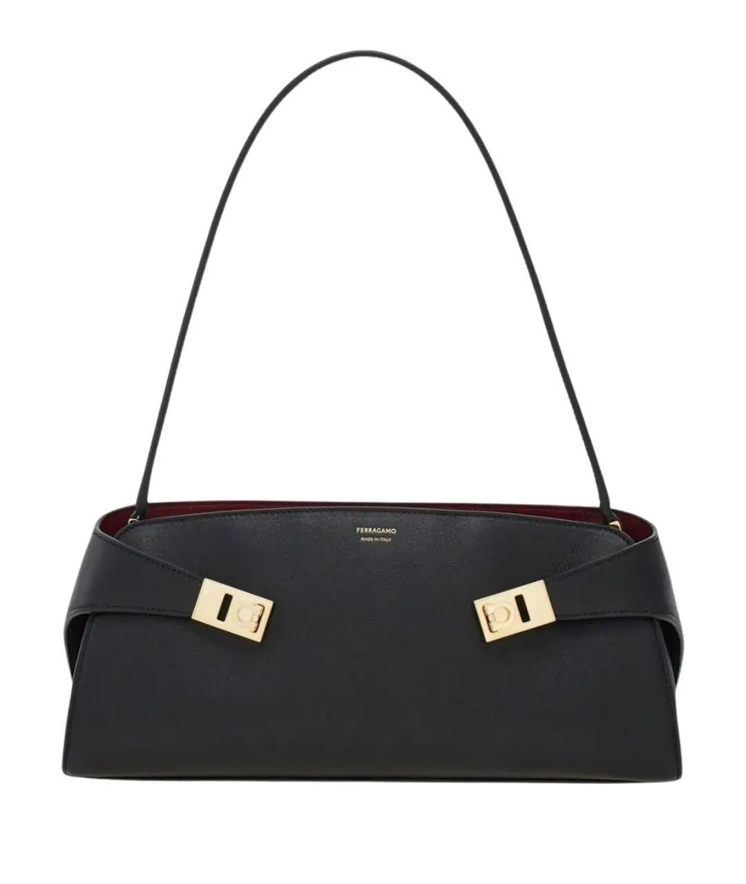 FERRAGAMO Темно-синяя кожаная сумка через плечо, фото 1