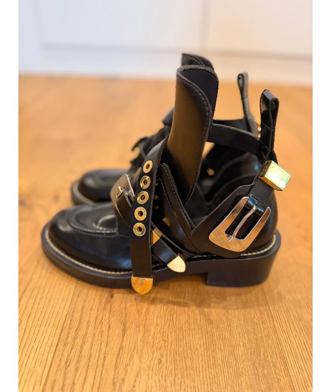 BALENCIAGA Черные кожаные ботильоны, фото 5