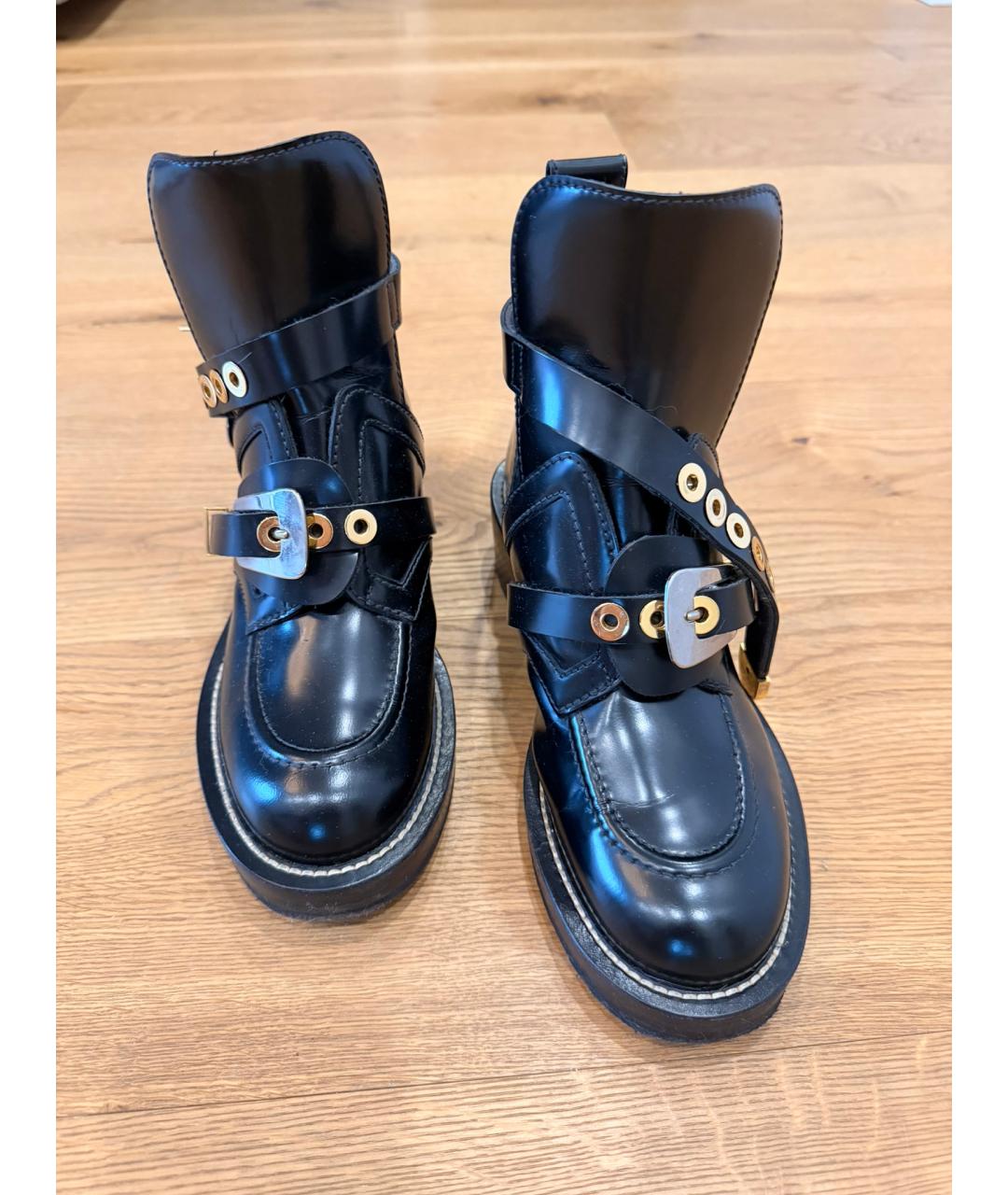 BALENCIAGA Черные кожаные ботильоны, фото 2