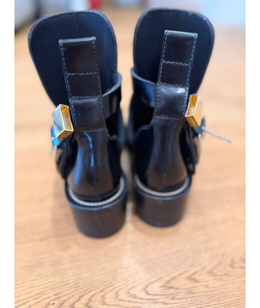 BALENCIAGA Черные кожаные ботильоны, фото 4