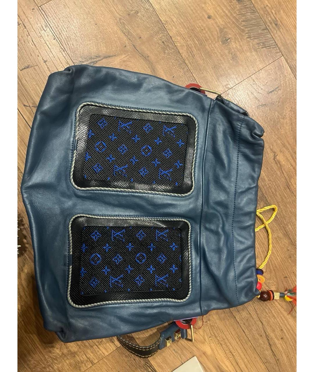 LOUIS VUITTON Синяя кожаная сумка через плечо, фото 4