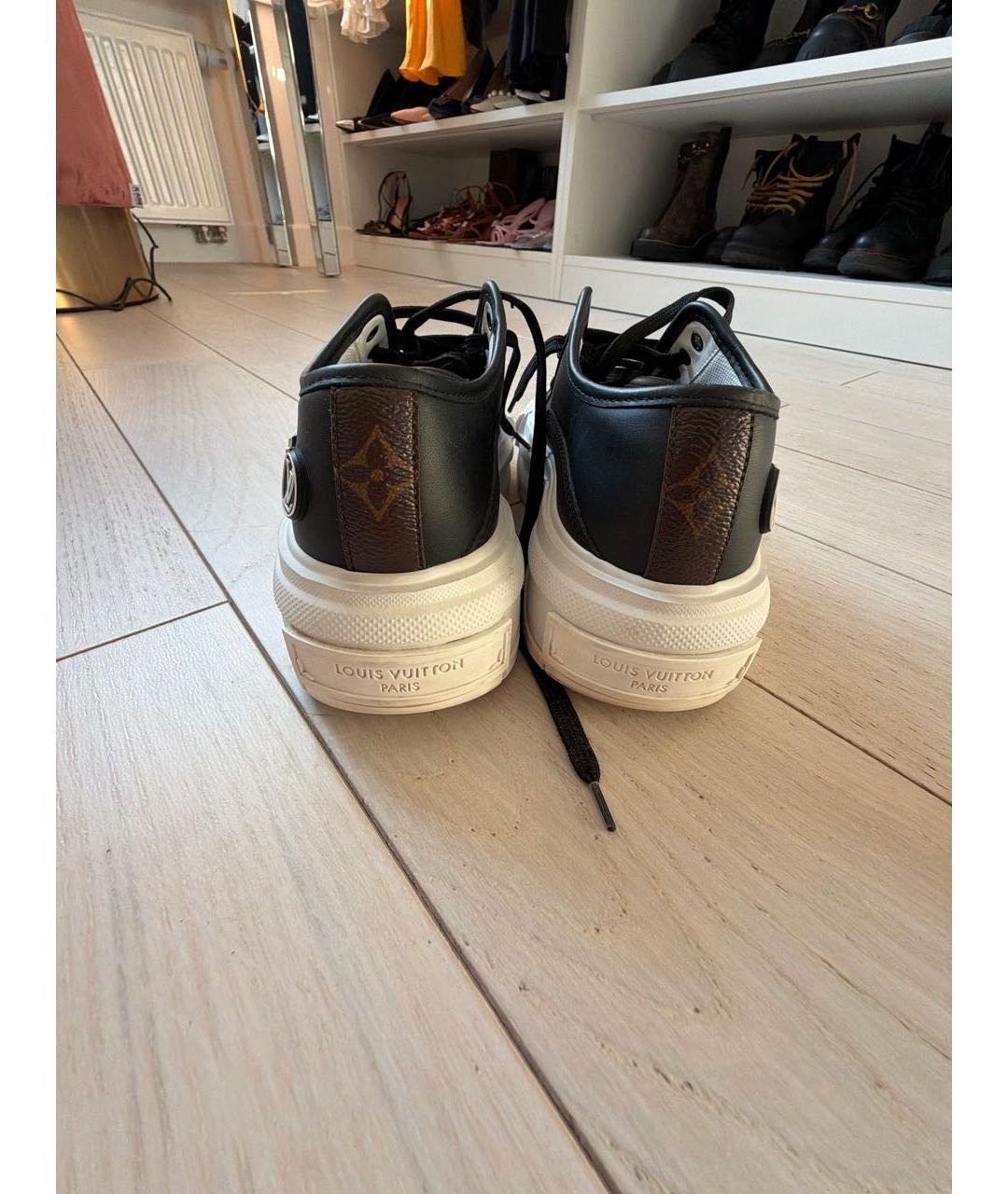 LOUIS VUITTON Черные кожаные кроссовки, фото 4