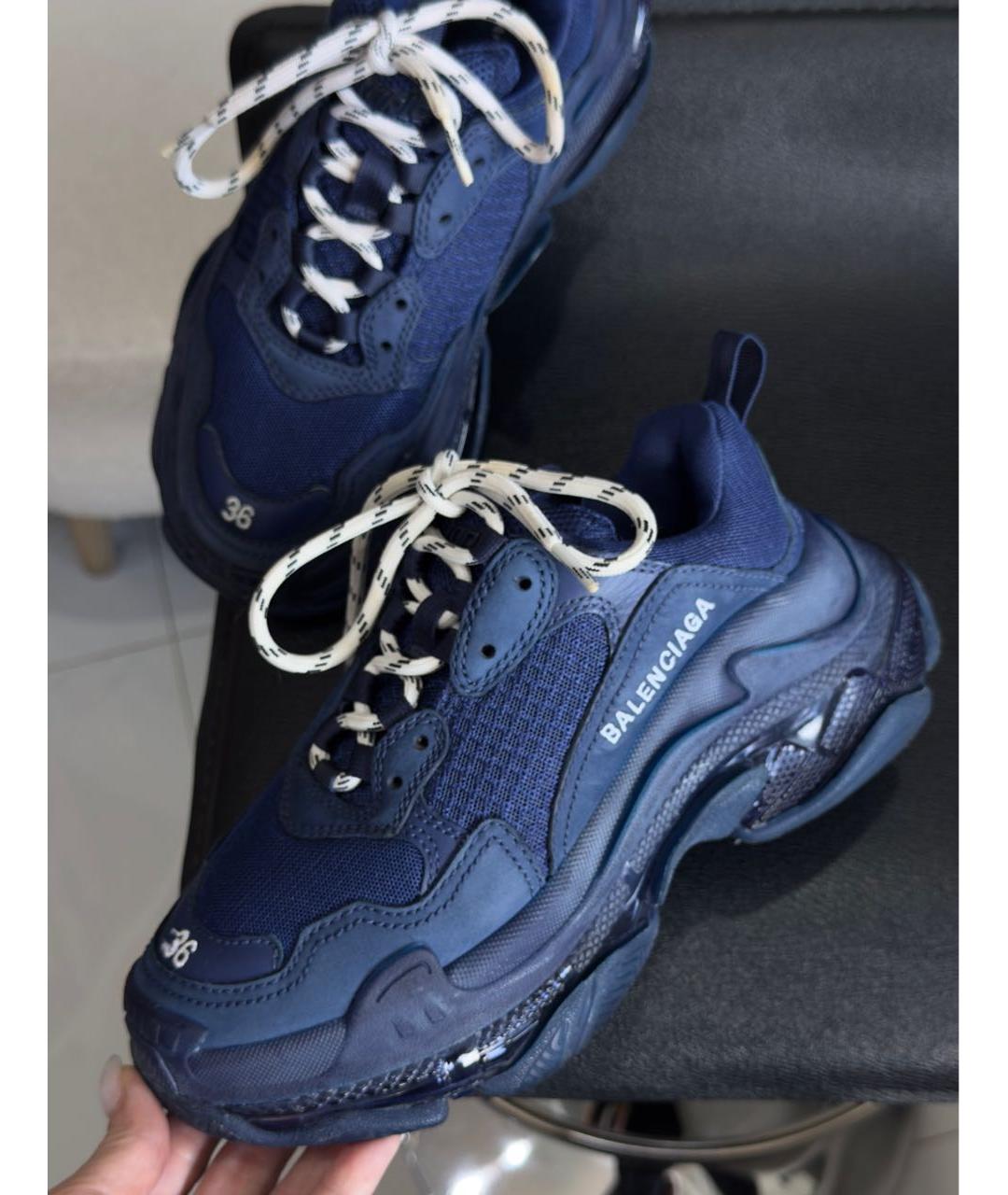 BALENCIAGA Темно-синие кроссовки, фото 5