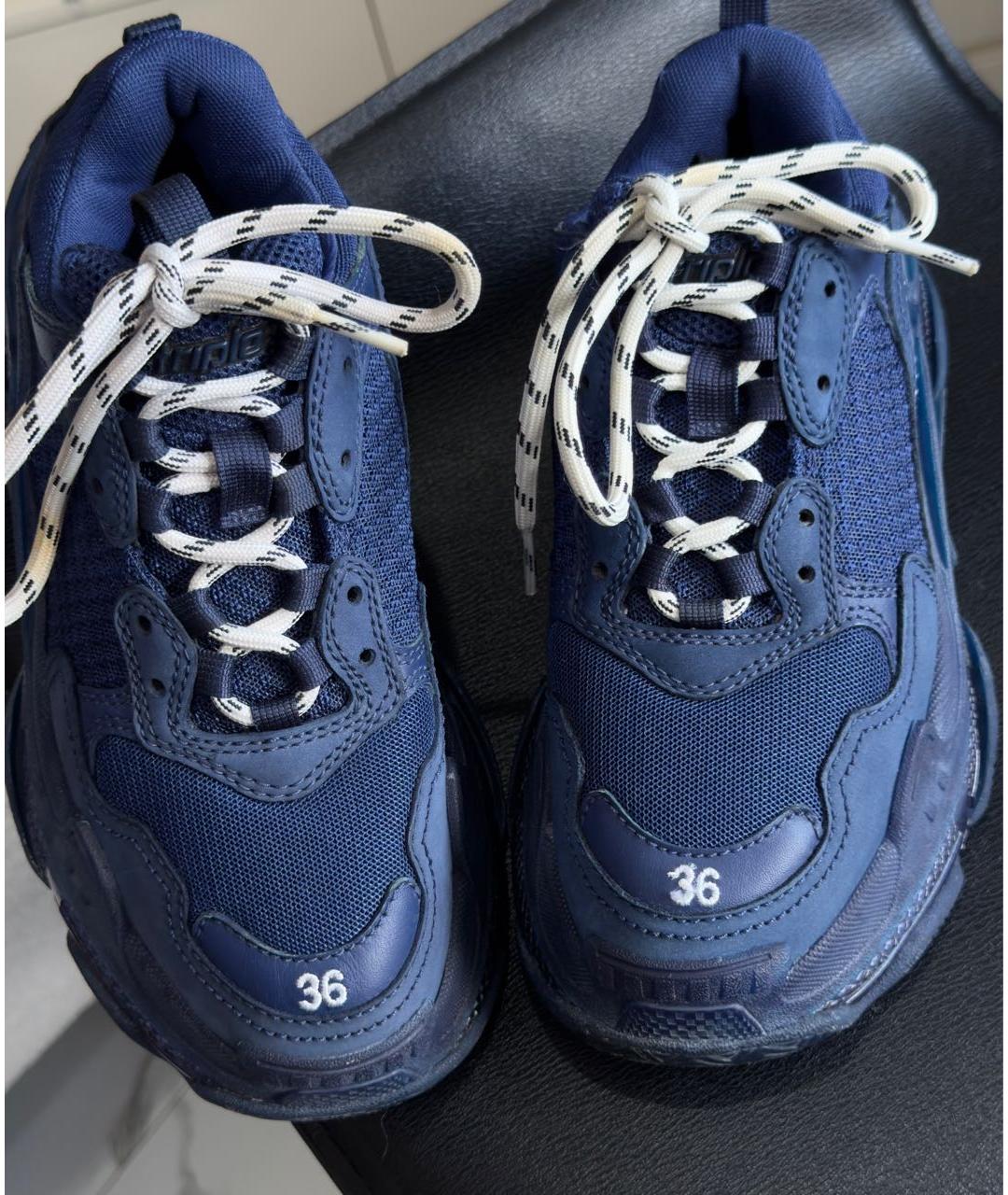 BALENCIAGA Темно-синие кроссовки, фото 4