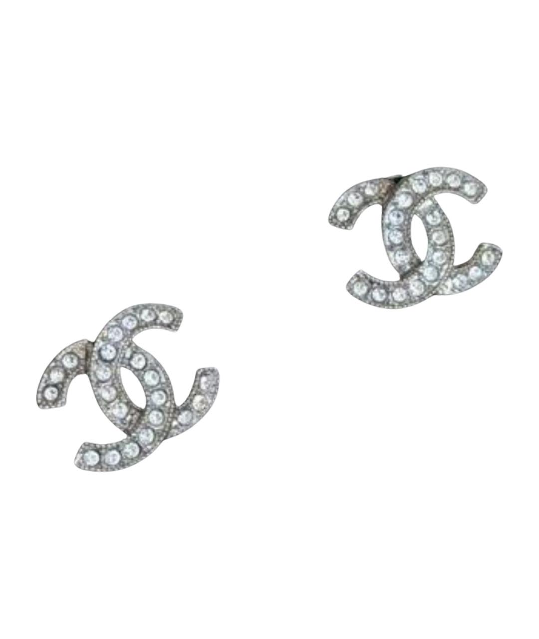 CHANEL Серебряные металлические серьги, фото 1