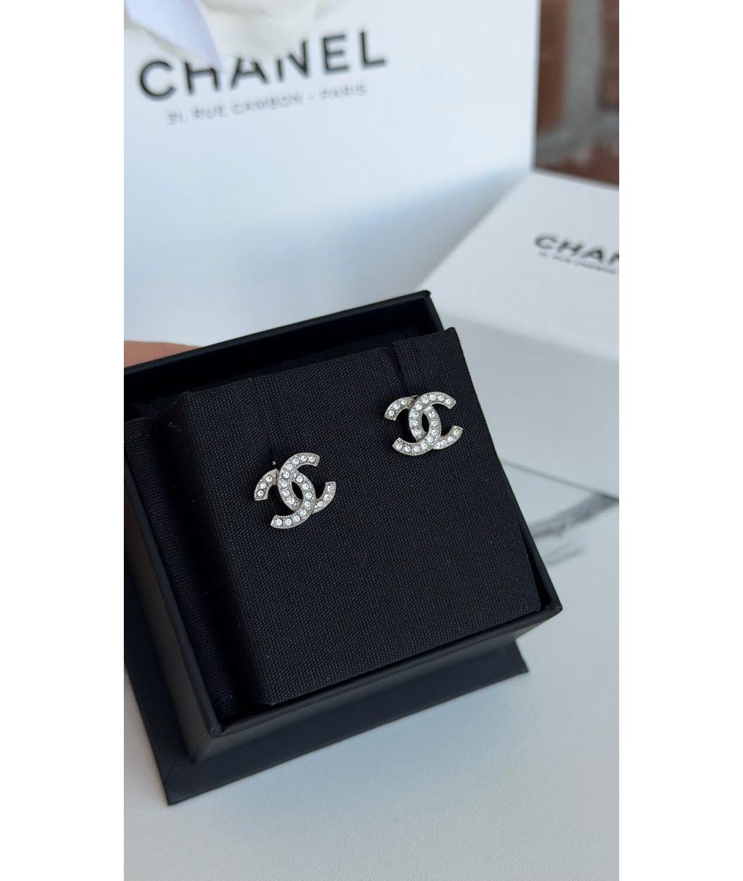 CHANEL Серебряные металлические серьги, фото 5