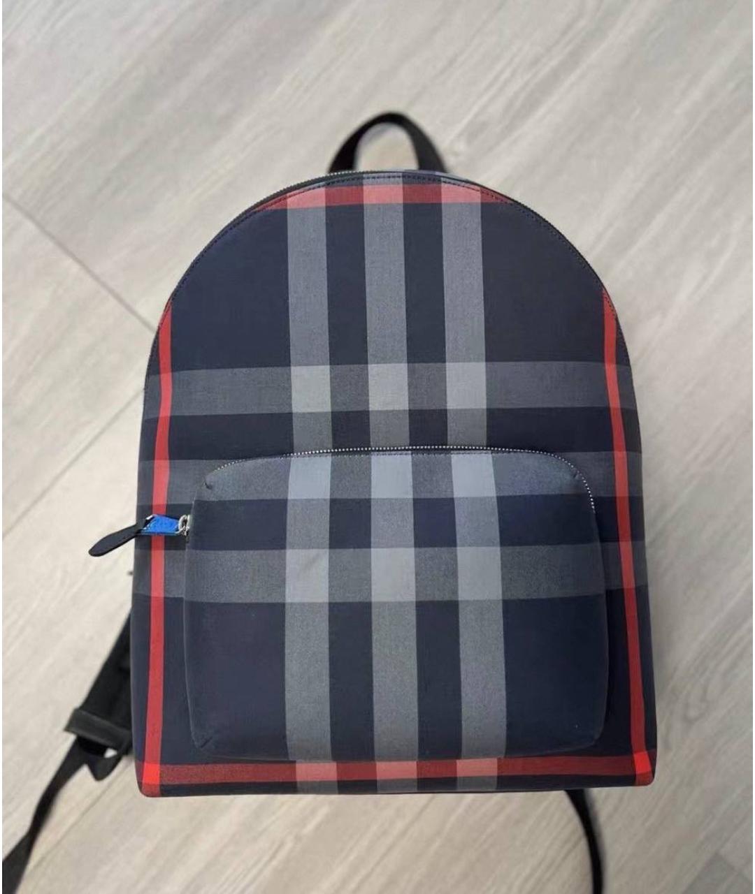BURBERRY Темно-синий тканевый рюкзак, фото 4